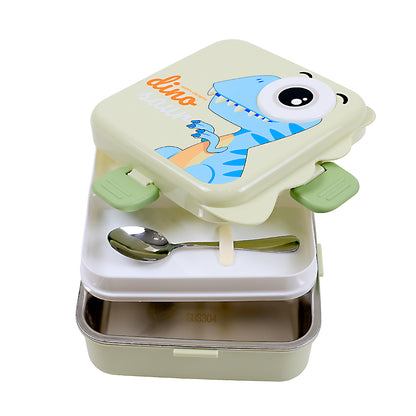 Cute Cartoon Dinosaur Lunch Box for Kids – 1190ml Stainless Steel, Leakproof &amp; Portable