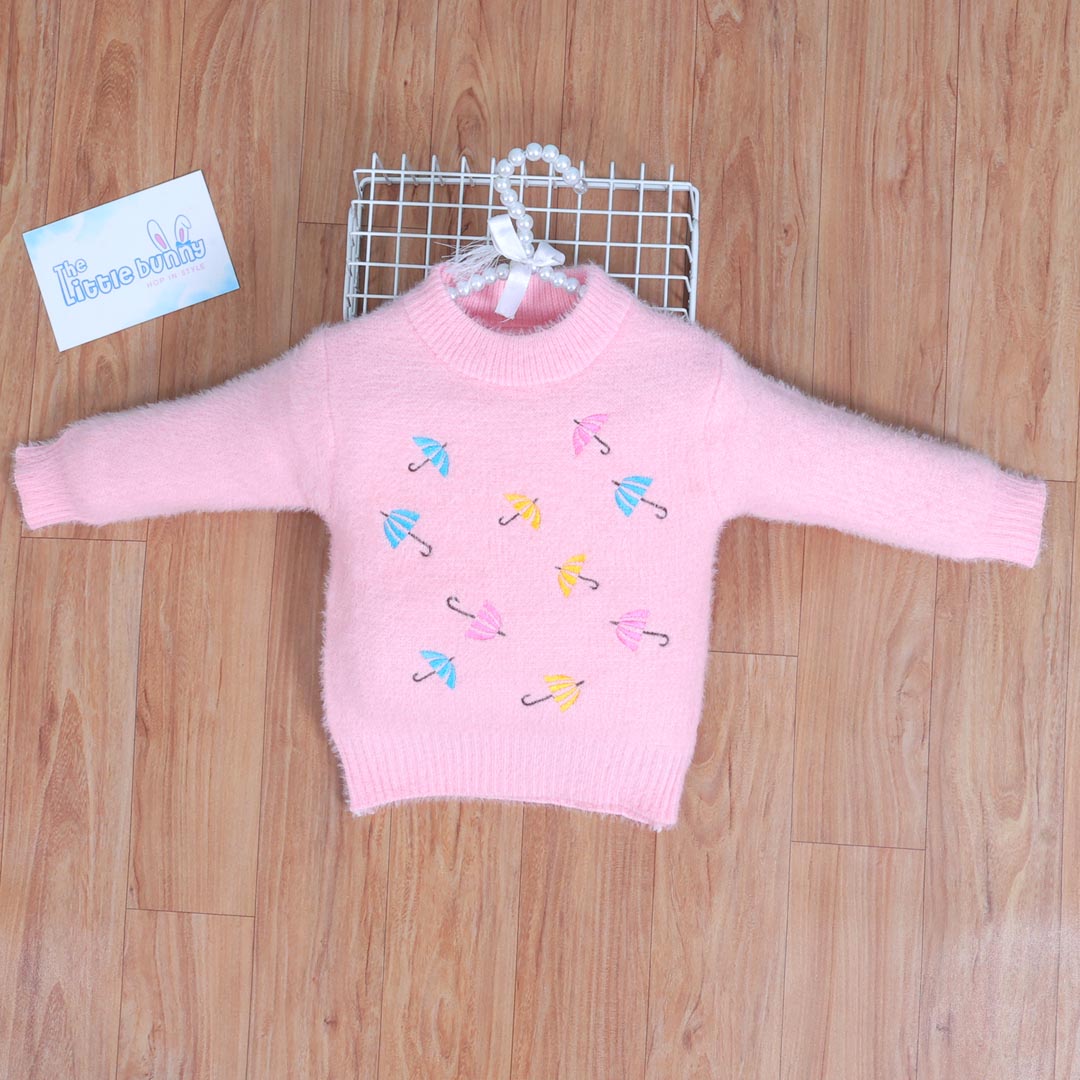 Umbrella Fur Sweater for Girls