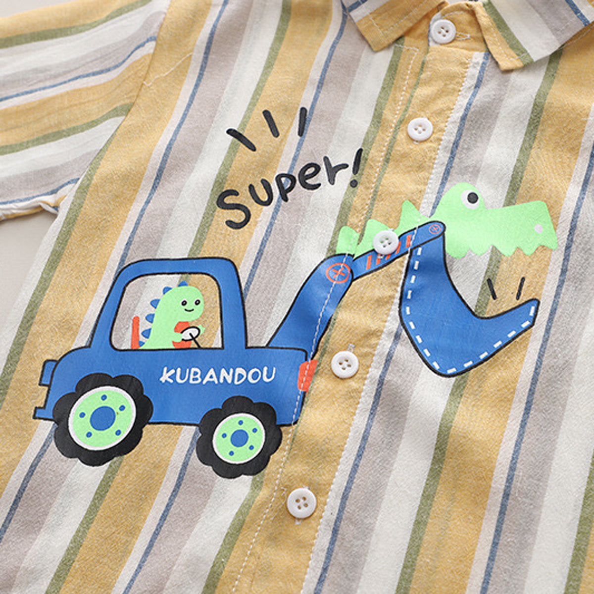 Dino Driver Boys Shirt and Shorts Set