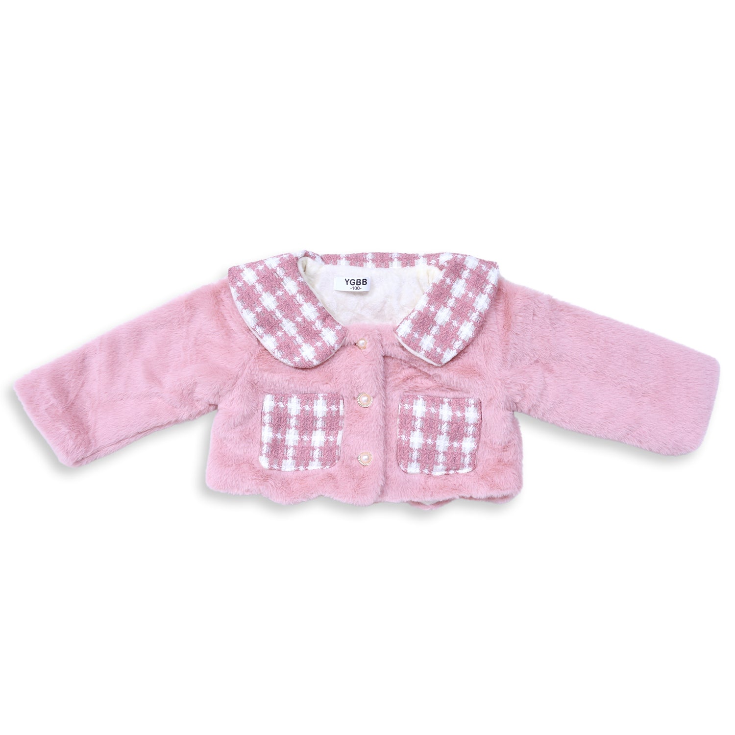 Girls warm co-ord set with checks design