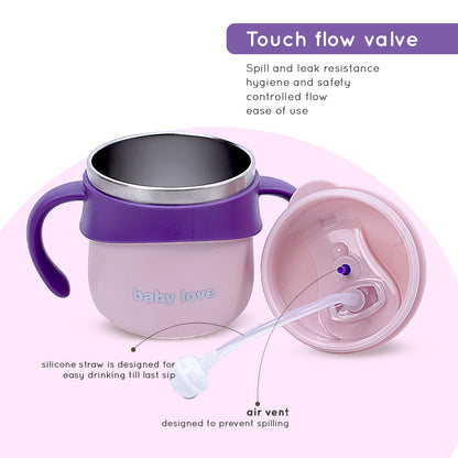 Stainless Steel Training Sipper Cup with Dual Handles for Kids