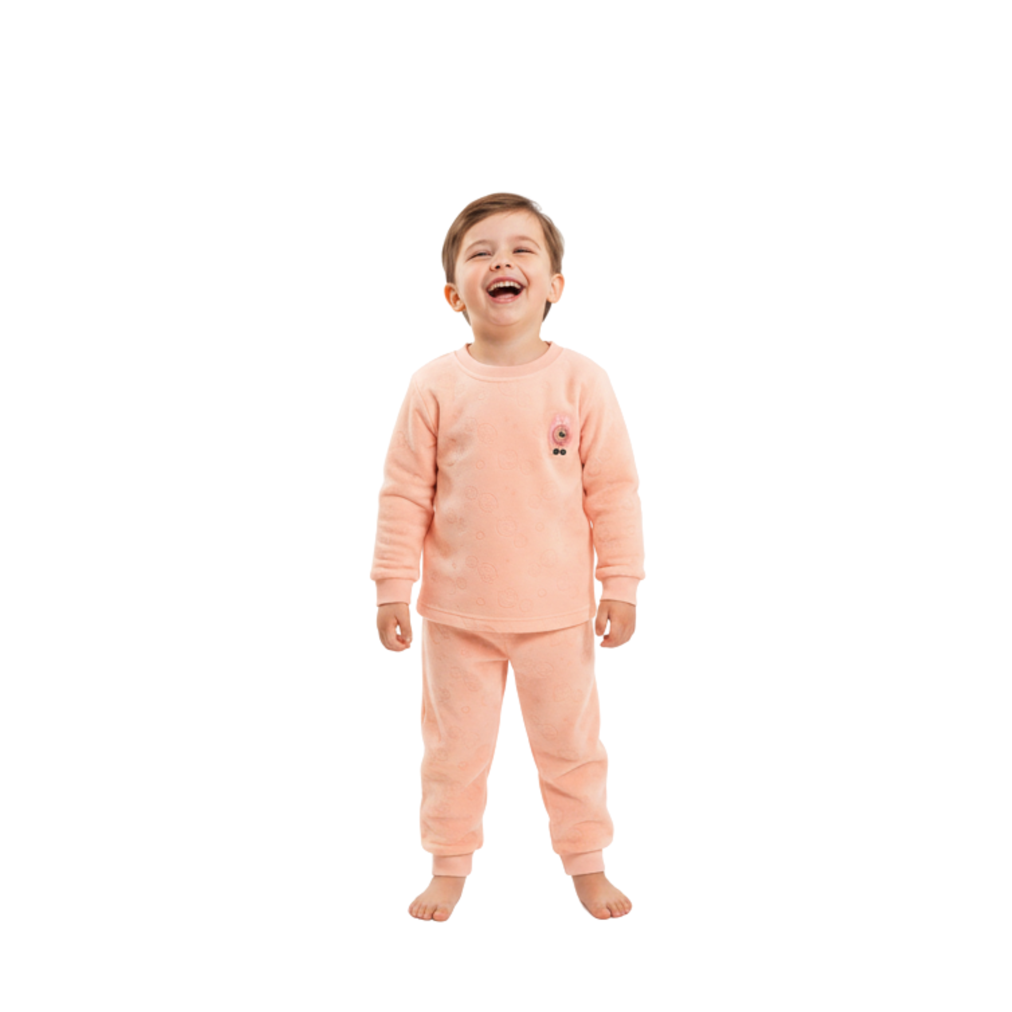 Toddler Cozy Long-Sleeve Lounge Set with Soft Pattern Details