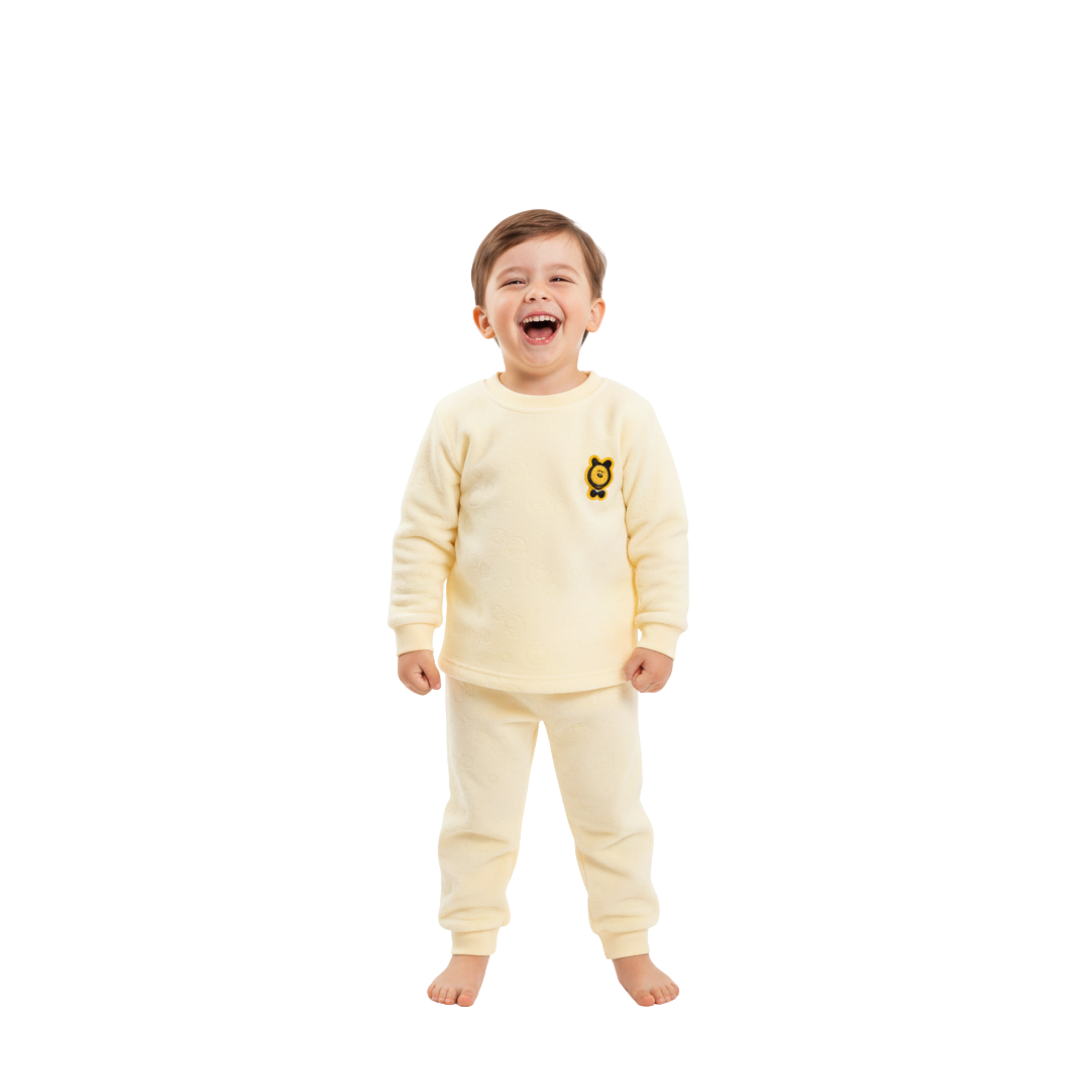 Toddler Cozy Long-Sleeve Lounge Set with Soft Pattern Details