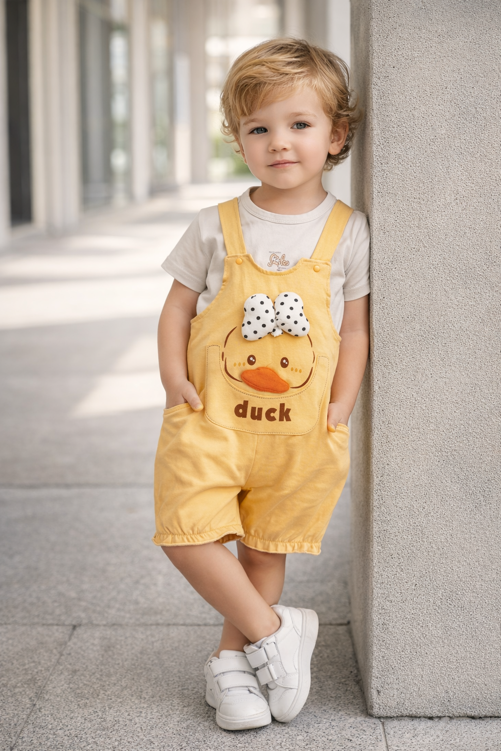 Baby Girls Cotton Dungaree Romper Set with T-Shirt | Soft Comfortable Toddler Outfit | Casual Everyday Wear for Kids-TLB2901