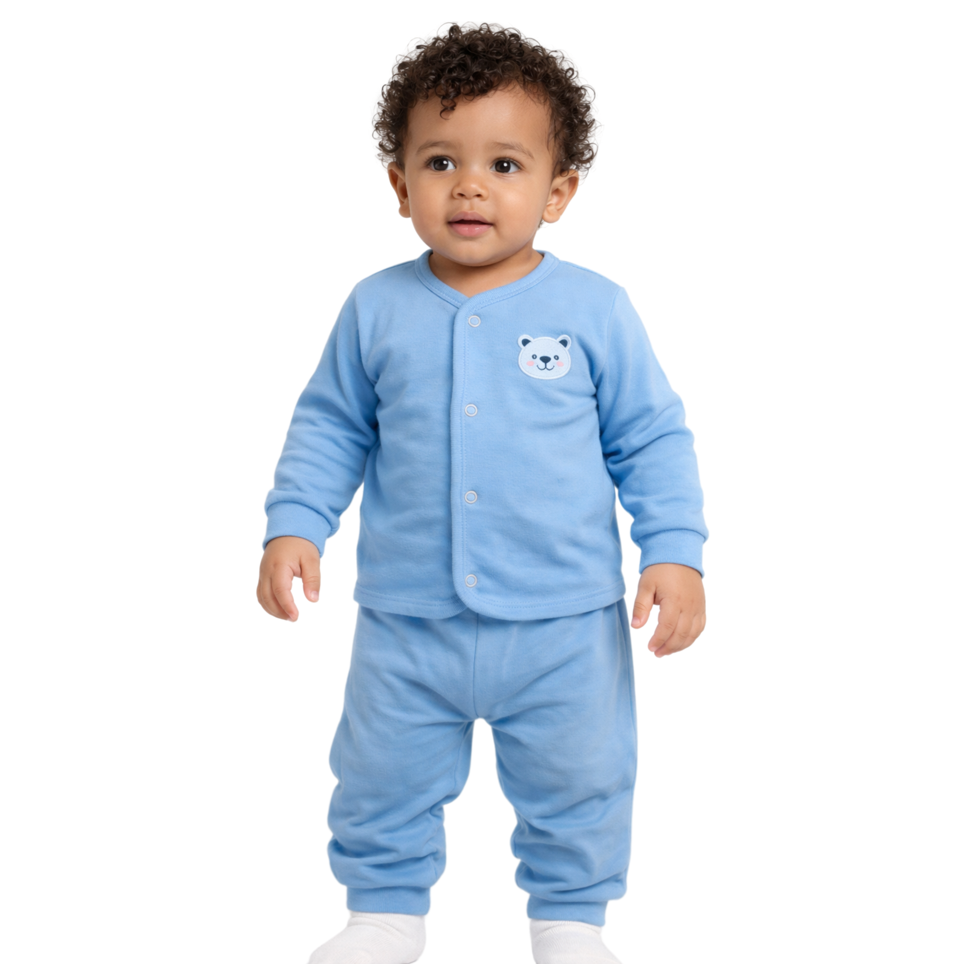 Brushed Interlock Button-Front Pajama Set