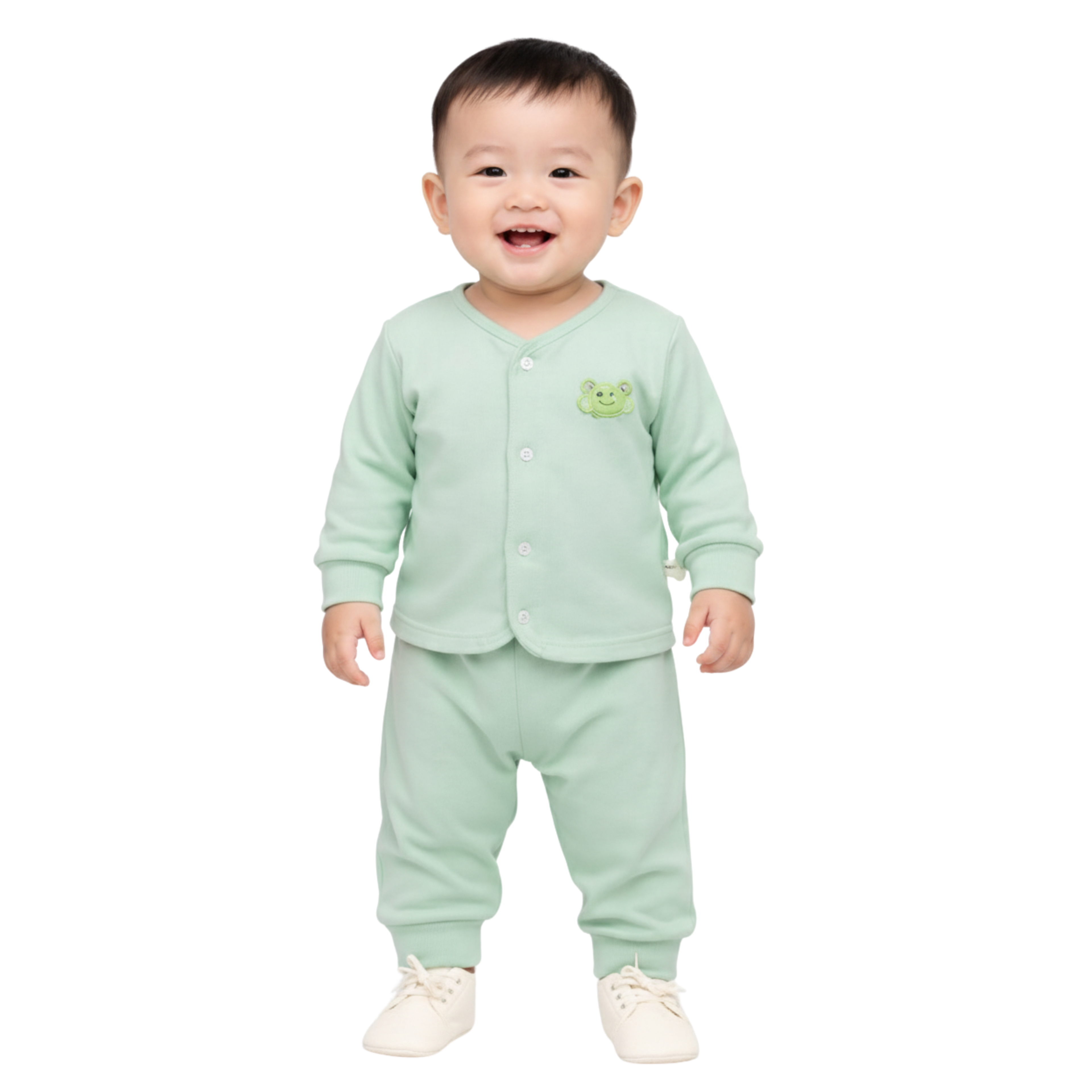 Brushed Interlock Button-Front Pajama Set