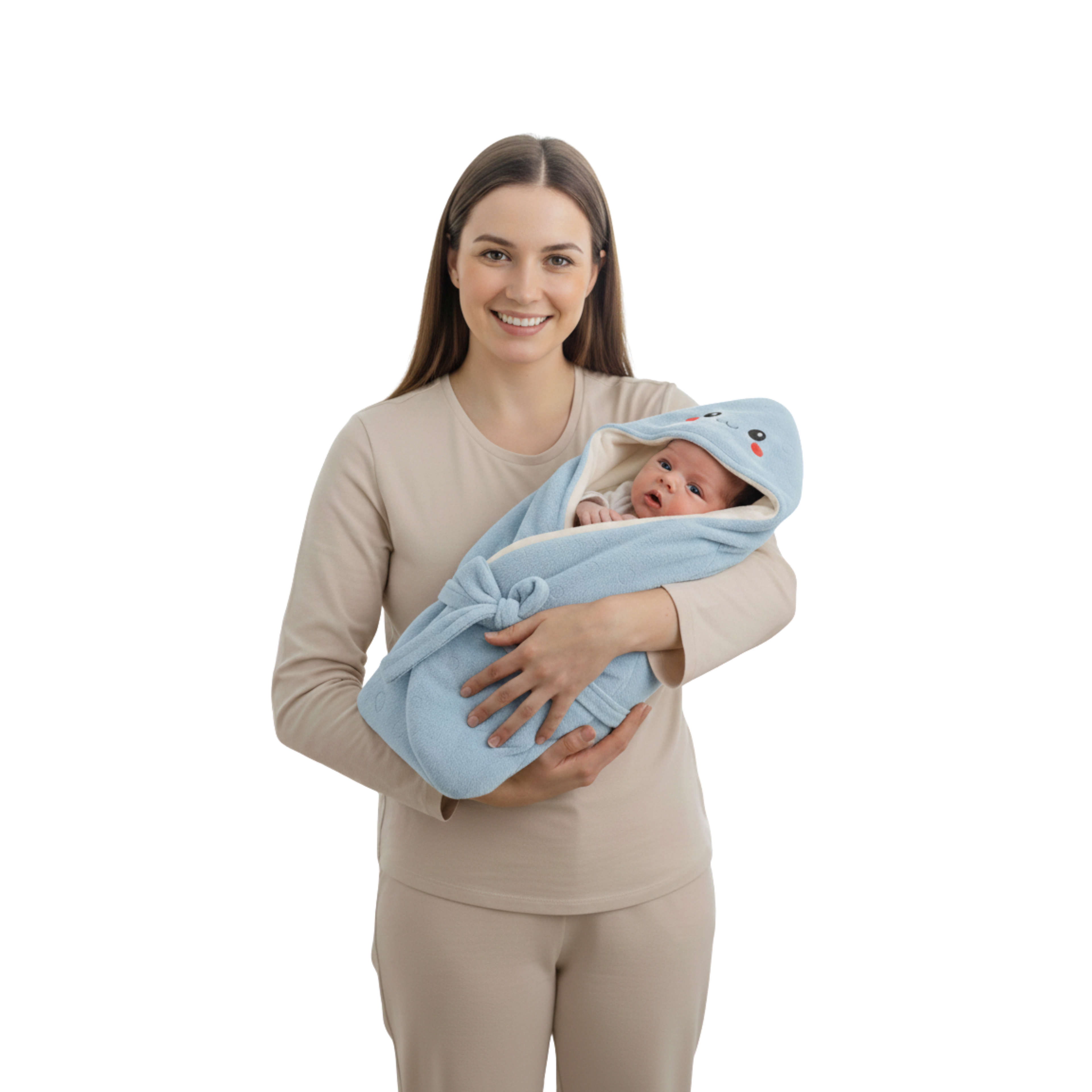 Hooded Wrap Blanket with Secure Tie Closure