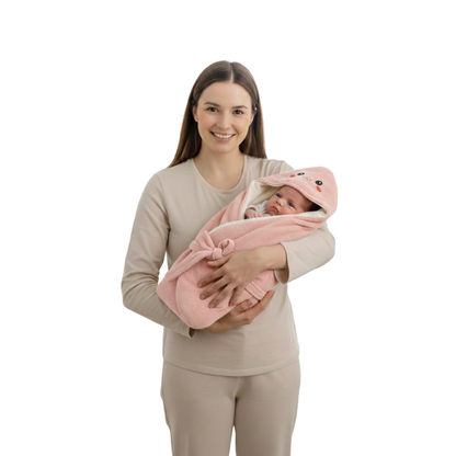 Hooded Wrap Blanket with Secure Tie Closure