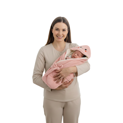 Hooded Wrap Blanket with Secure Tie Closure