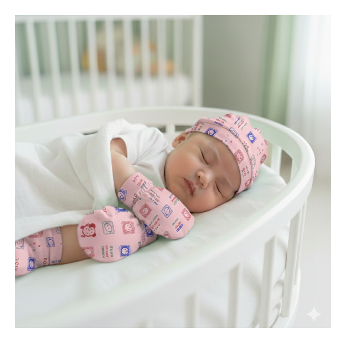 Soft Cap, Mitten, and Bootie Set