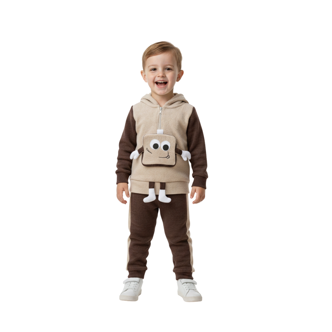 Monster-Patch Hooded Knit Jogger Set