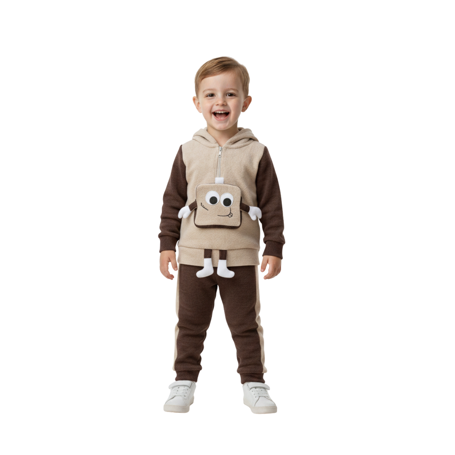 Monster-Patch Hooded Knit Jogger Set