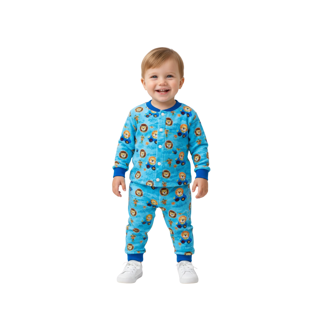 Printed Brushing Button-Front Apparel Set