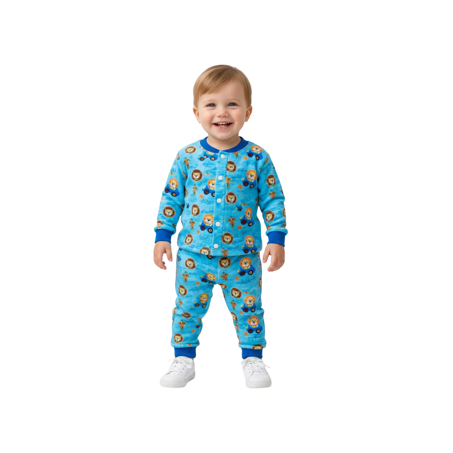 Printed Brushing Button-Front Apparel Set