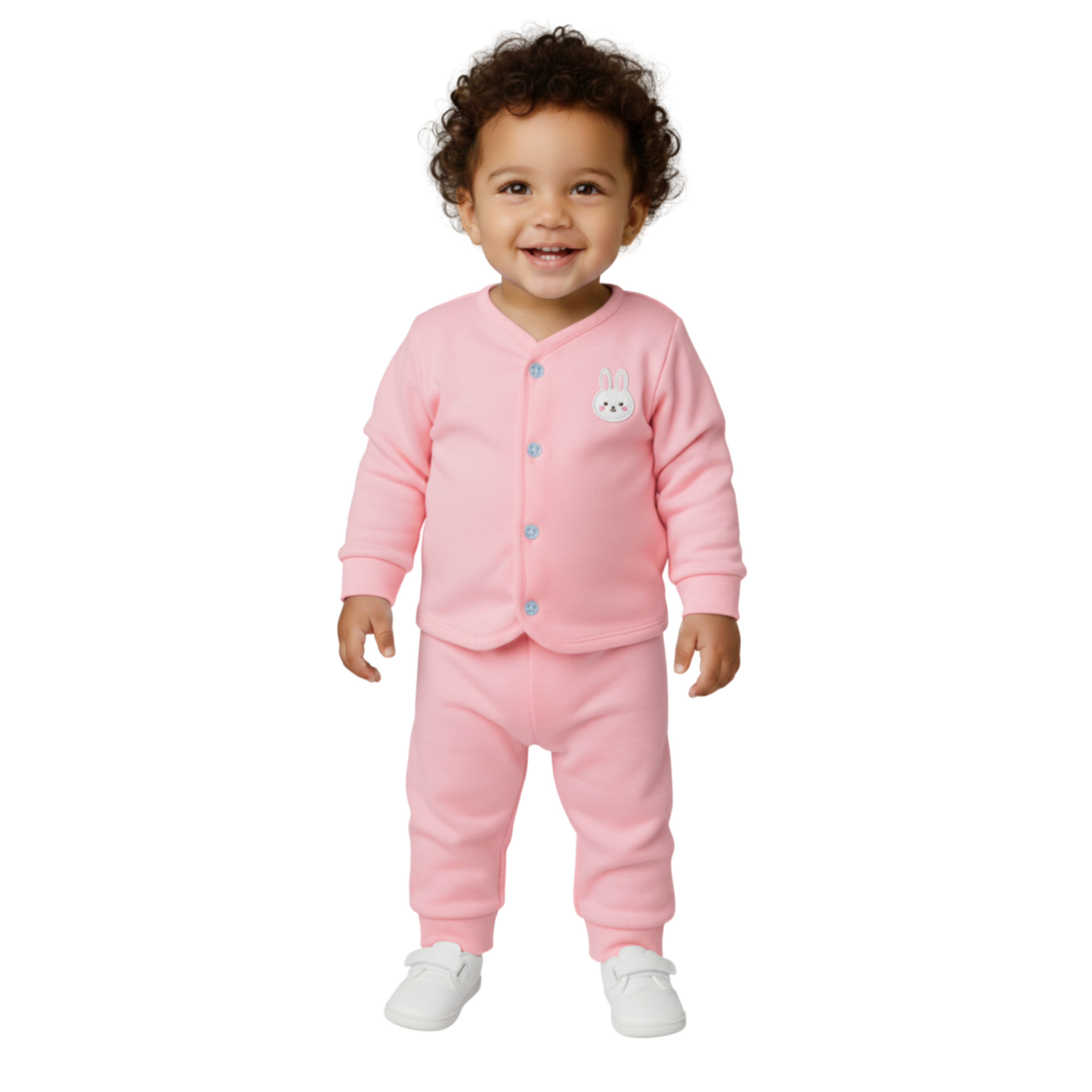 Brushed Interlock Button-Front Pajama Set