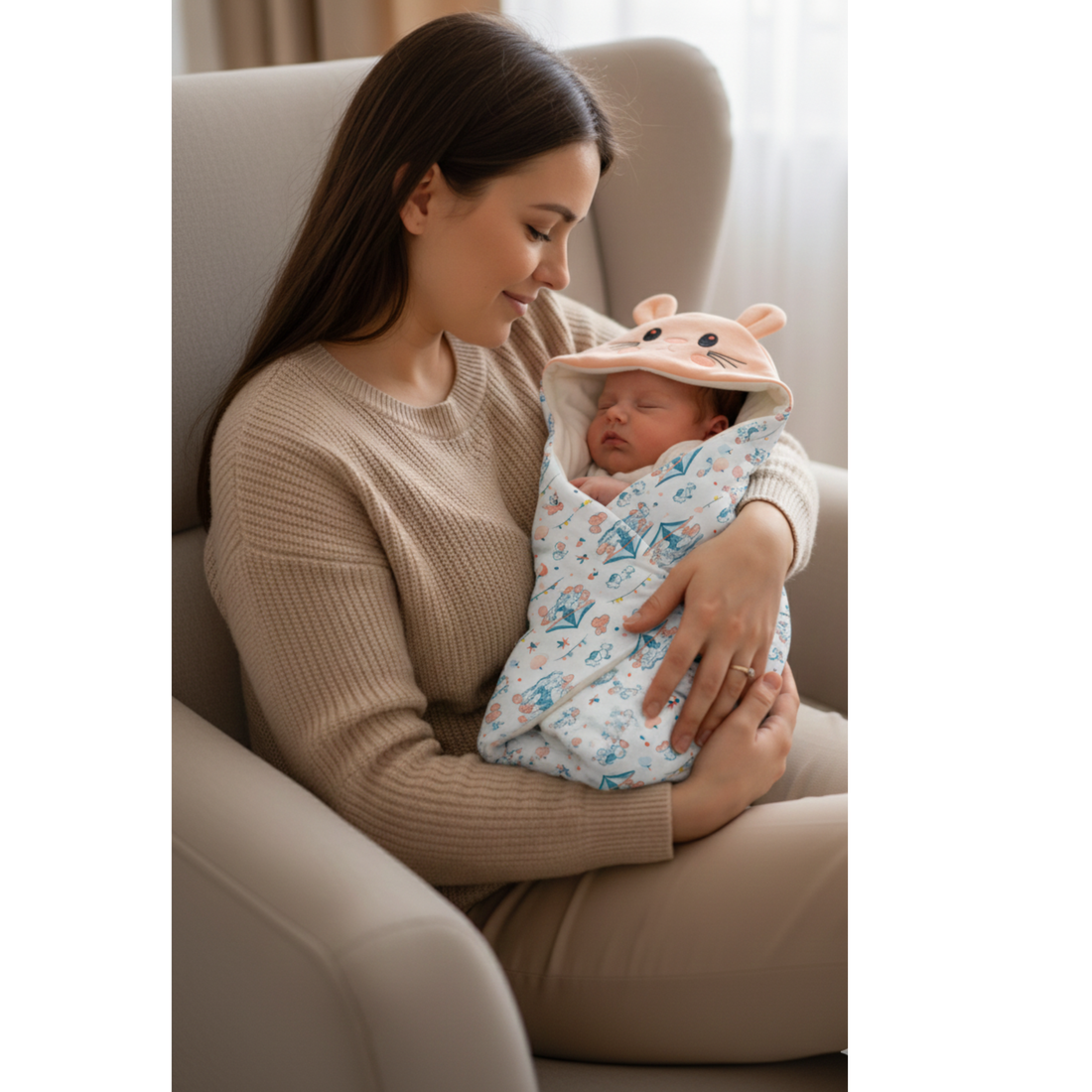 Digital Print Interlock Hooded Wrap