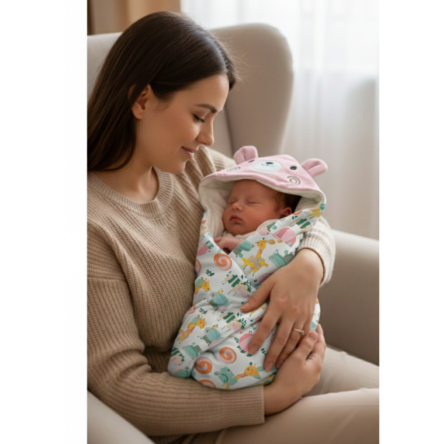 Digital Print Interlock Hooded Wrap