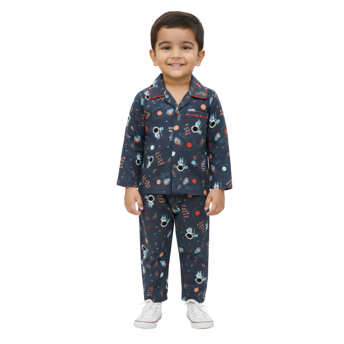 Kids Full Sleeve Sleepwear Shirt and Pajama Set