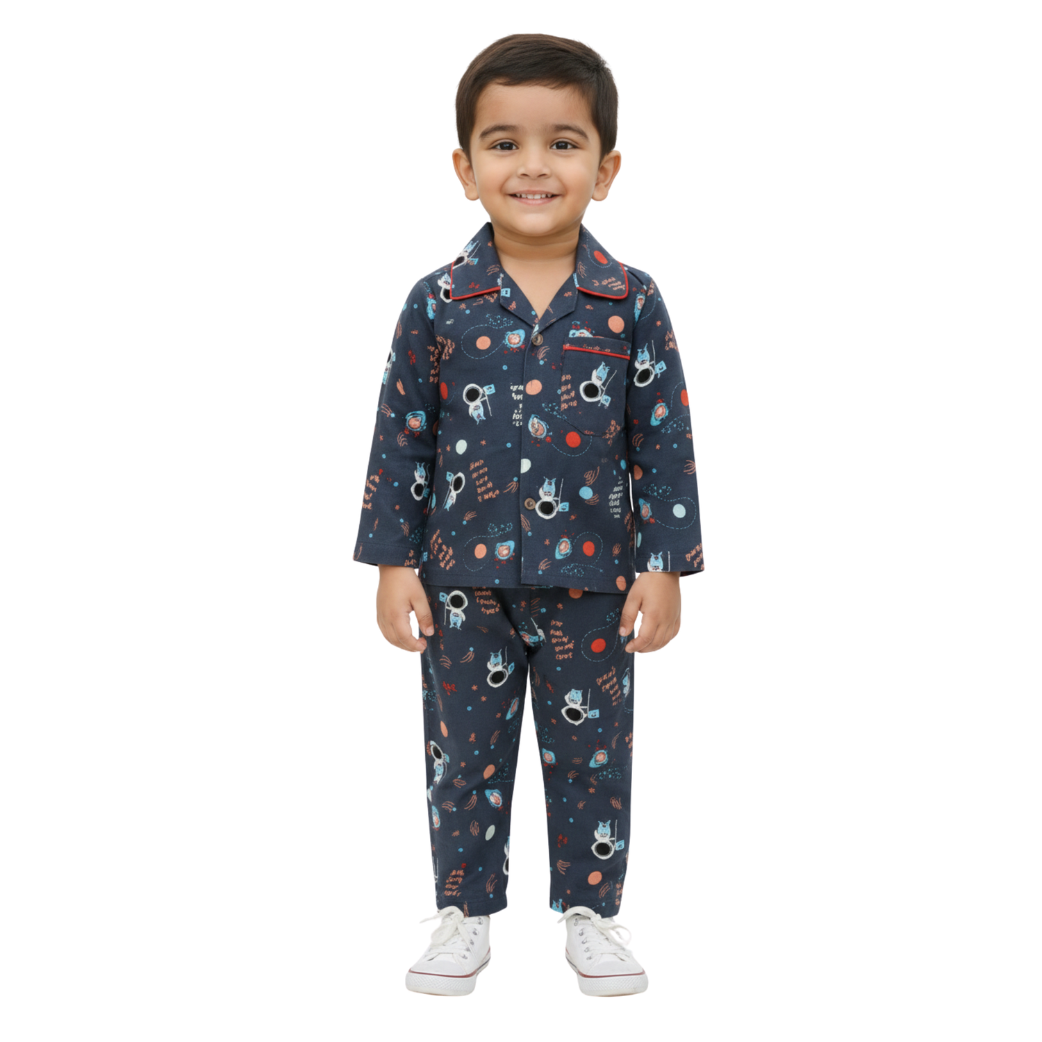 Kids Full Sleeve Sleepwear Shirt and Pajama Set