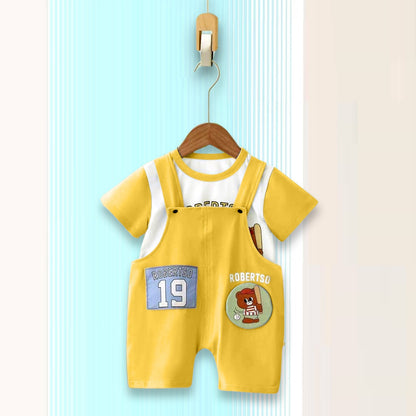 Baseball Teddy T-shirt &amp; Dungaree Set