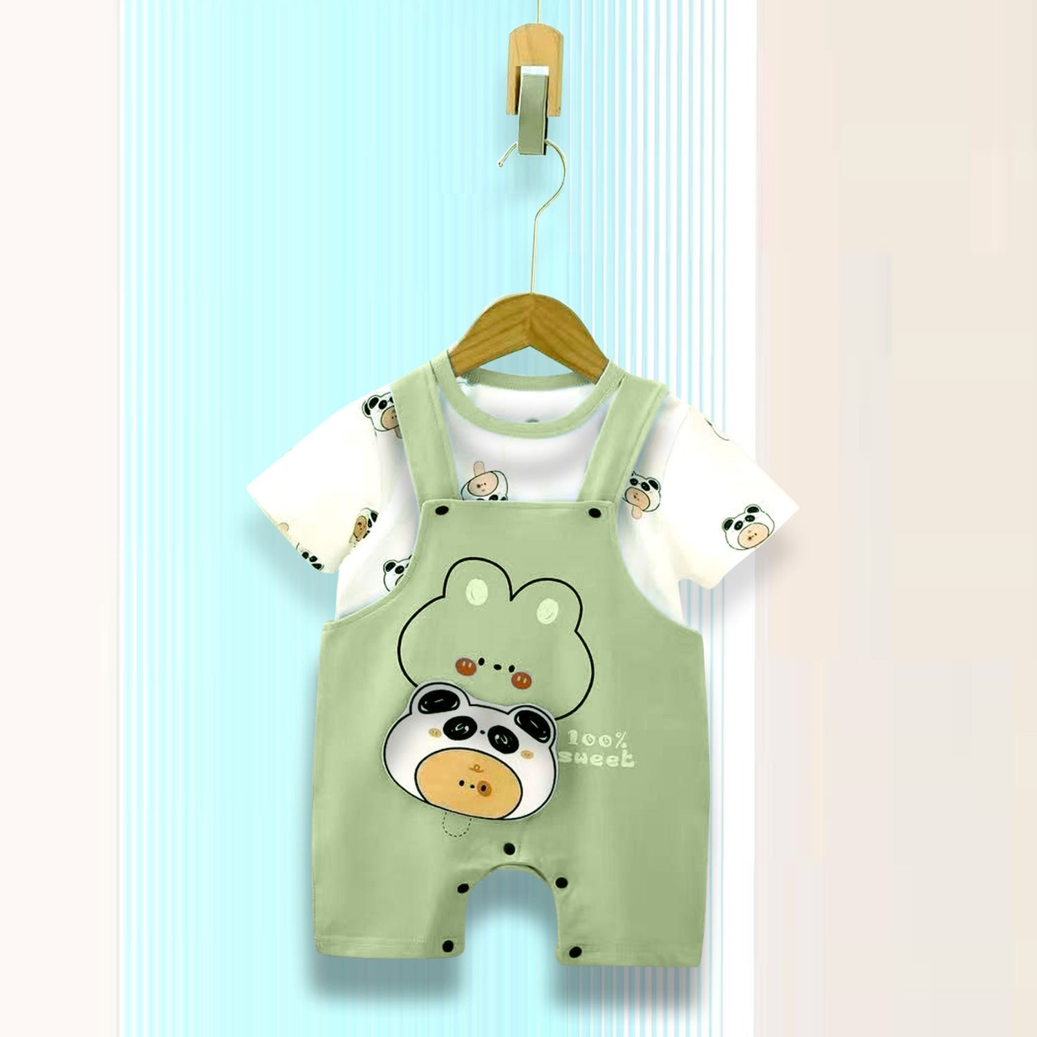 Panda T-shirt &amp; Dungaree Set