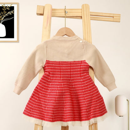 Warmy Cozy Girls  Knitted Frock