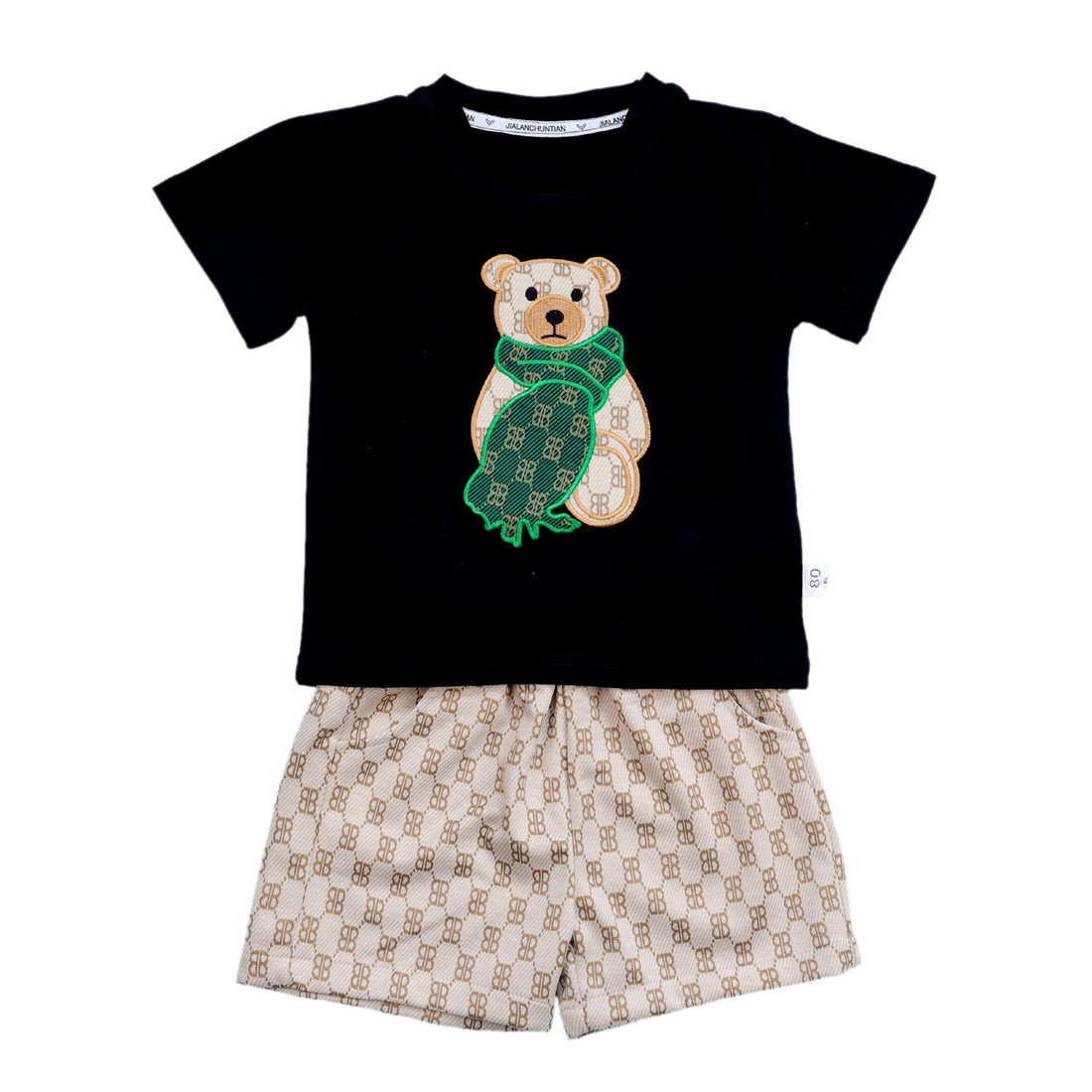 Boys Summer Set With Bear Patch