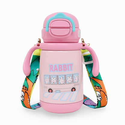 Durable Stainless Steel Kids Sipper Bottle with Strap – Leakproof &amp; Travel-Friendly