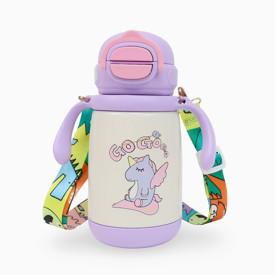 Durable Stainless Steel Kids Sipper Bottle with Strap – Leakproof &amp; Travel-Friendly
