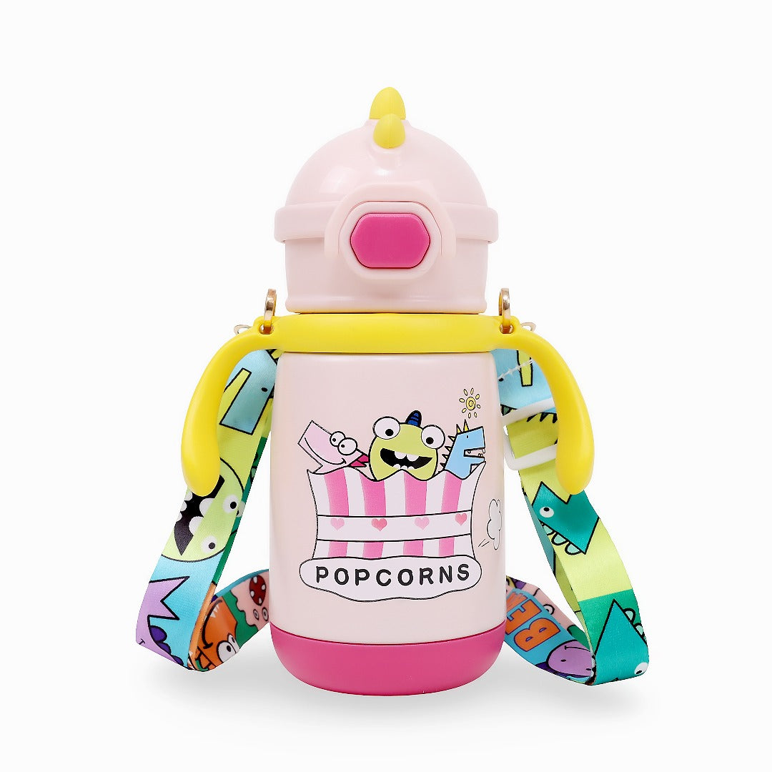 Stainless Steel Kids Sipper Bottle with Strap – Safe, Leakproof &amp; Easy to Carry