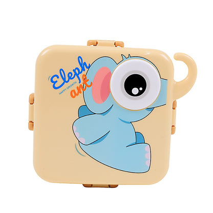 Kids Stainless Steel Lunch Box with Cute Elephant Design and Secure Locking Lid