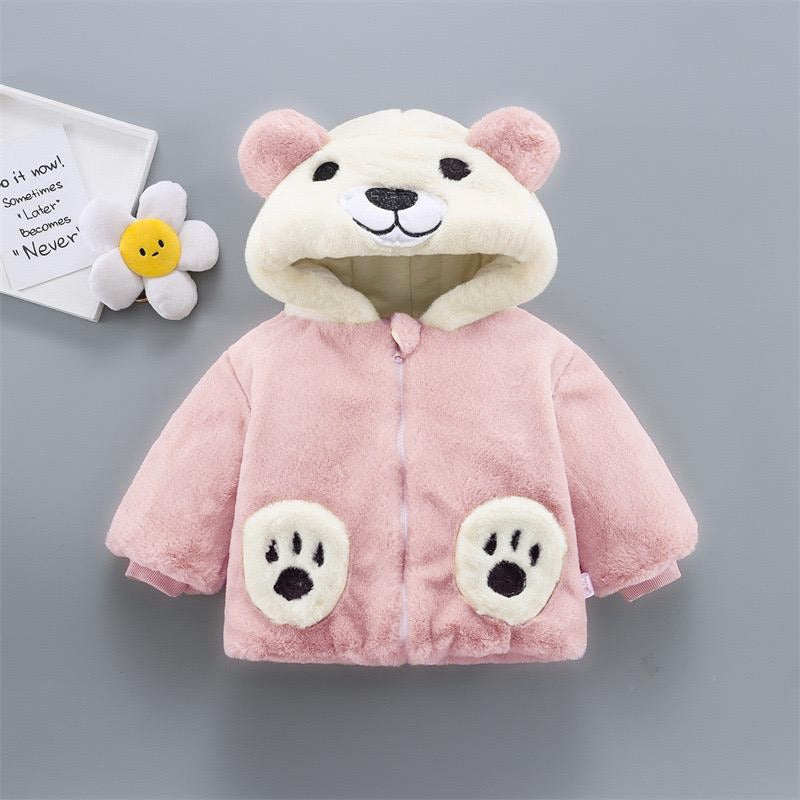 Baby Teddy Bear Jacket Baby White Teddy Jacket - Main Image