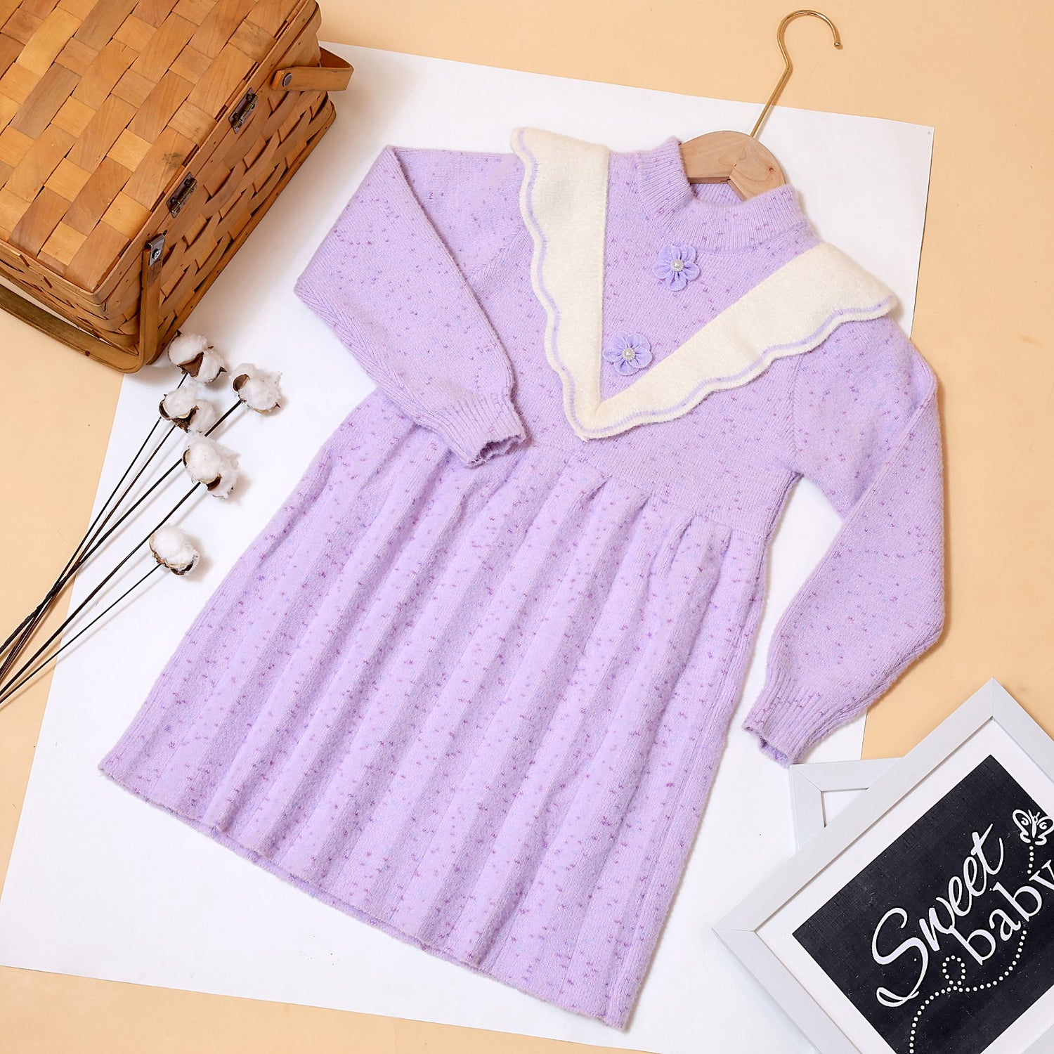 Girls cozy woollen frock