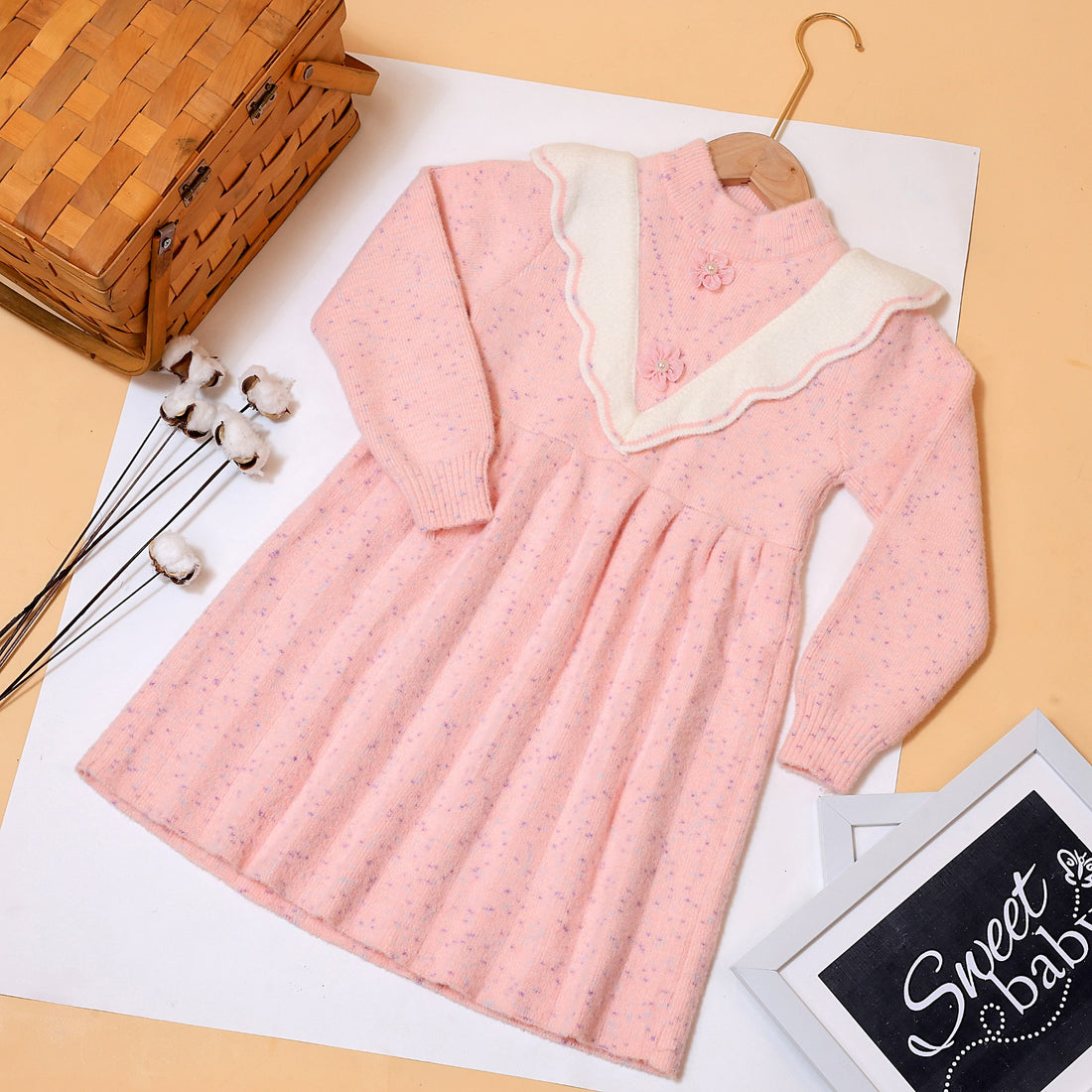 Girls cozy woollen frock