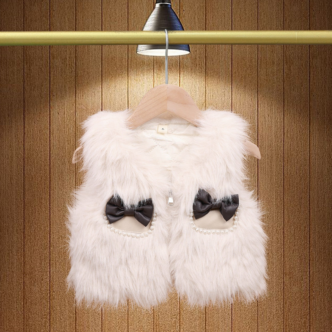 Girls half fur jacket with Bow