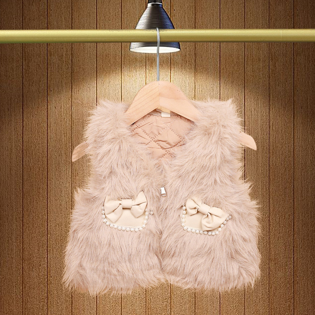 Girls half fur jacket with Bow