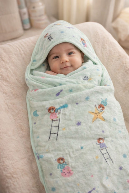 Soft Baby Hooded Bath Towel Set for Newborns &amp; Toddlers | Absorbent, Lightweight &amp; Skin-Friendly