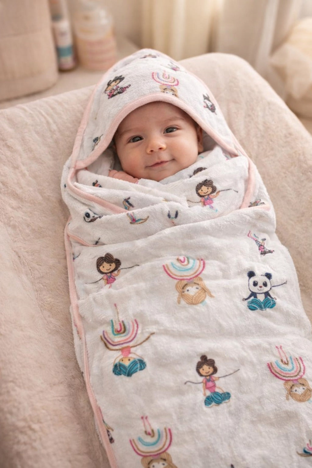 Soft Baby Hooded Bath Towel Set for Newborns &amp; Toddlers | Absorbent, Lightweight &amp; Skin-Friendly