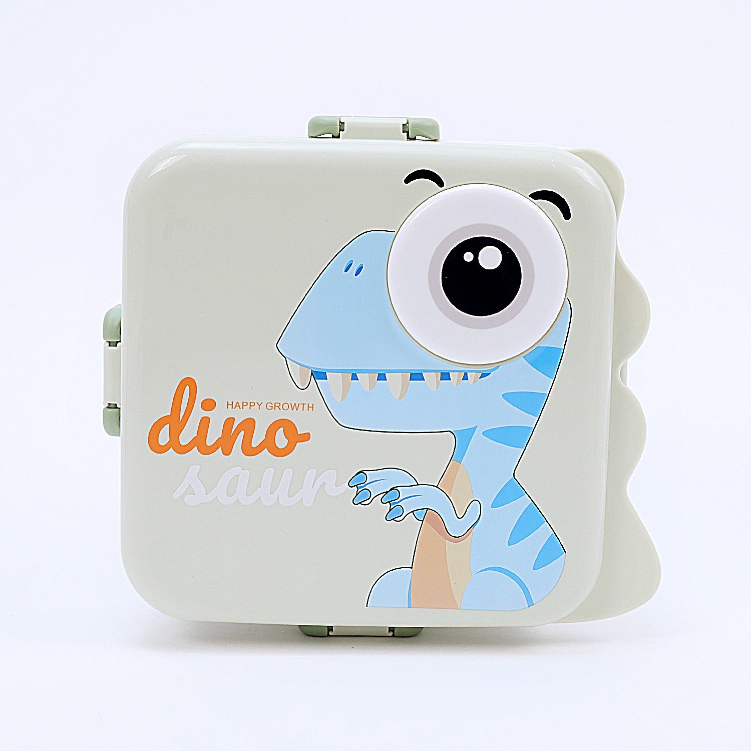 Kids Plastic Lunch Box with Cute Dinosaur Design and Secure Locking Lid