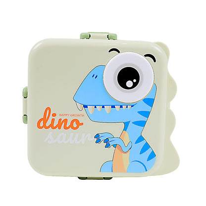 Kids Stainless Steel Dinosaur-Themed Lunch Box with Secure Lock